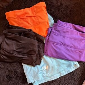 Jiggly skorts black, blue, orange and purple